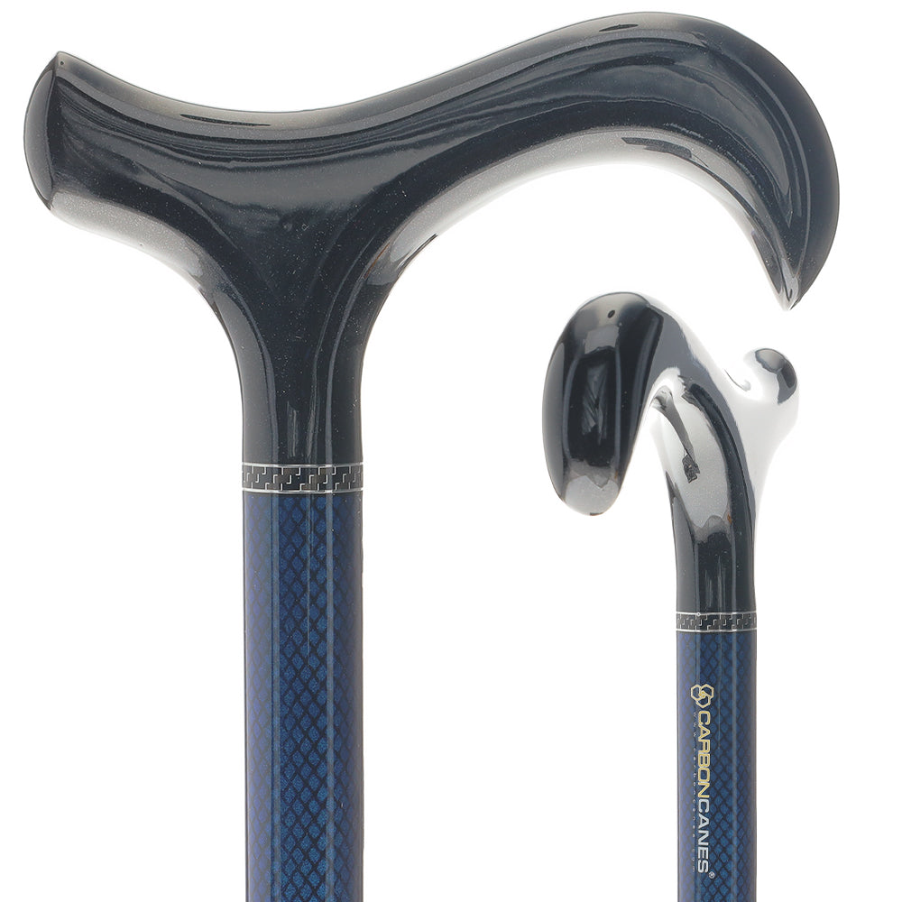 Carbon Fiber Blue Mesh Derby: Adjustable Walking Cane Superlite Carbon Fiber Walking Canes - Tophatter Daily Deals
