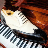 British style carved lace Goodyear breathable high-end men's shoes Black white 0 - Tophatter Daily Deals