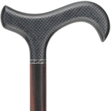 Exotic Ebony Wood on Carbon Fiber - Derby Walking Cane Superlite Carbon Fiber Walking Canes - Tophatter Daily Deals