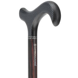 Exotic Ebony Wood on Carbon Fiber - Derby Walking Cane Superlite Carbon Fiber Walking Canes - Tophatter Daily Deals