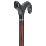 Exotic Ebony Wood on Carbon Fiber - Derby Walking Cane Superlite Carbon Fiber Walking Canes - Tophatter Daily Deals