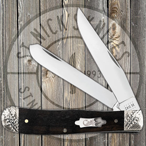 Case Trapper - Ebony Wood - Worked Bolsters - 59670 Traditional Knives - Tophatter Daily Deals