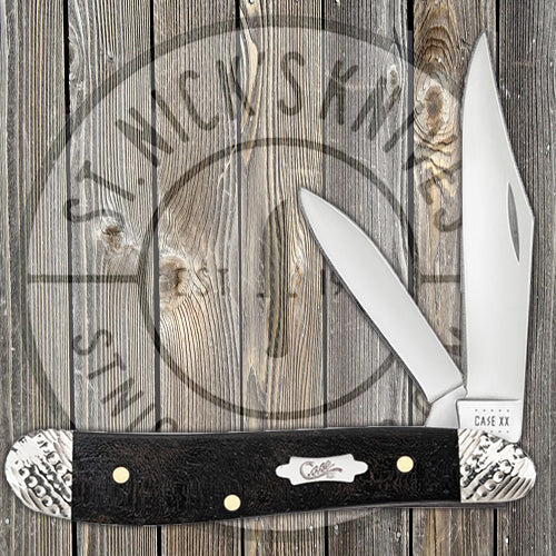 Case Peanut - Ebony Wood - Worked Bolsters - 59674 Traditional Knives - Tophatter Daily Deals