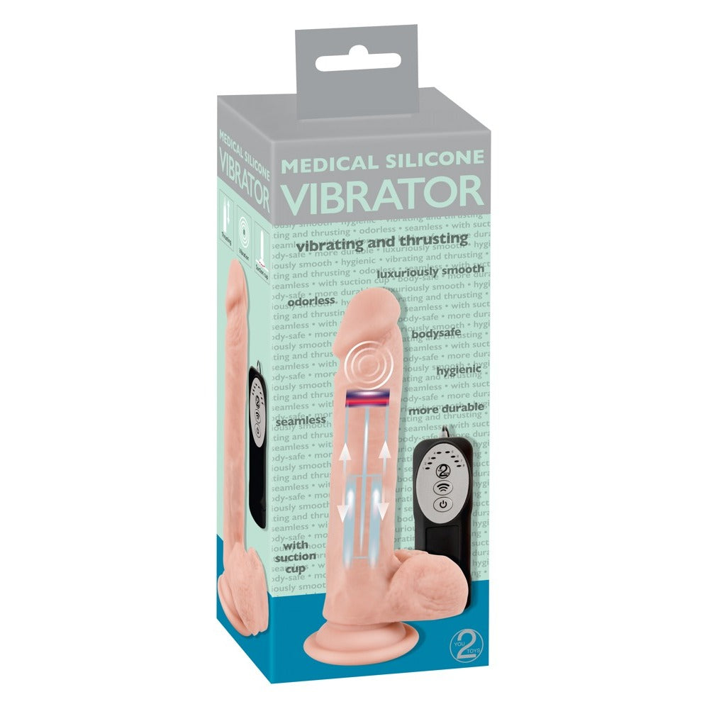 Medical Silicone Thrusting Vibrator – Realistic Thrusting Vibrator > Dildos > Thrusting Dildos - Tophatter Daily Deals