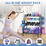 Double-Layer Iron Storage Rack for Sports Equipment Kitchen Utensil Holders & Racks - Tophatter Daily Deals