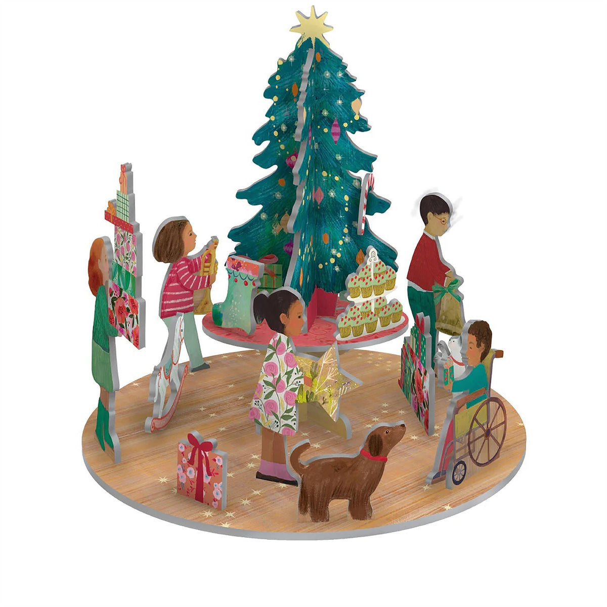 3D Pop & Slot A Christmas Party Scene | Festive Christmas Tree Diorama Set Ornament - Tophatter Daily Deals