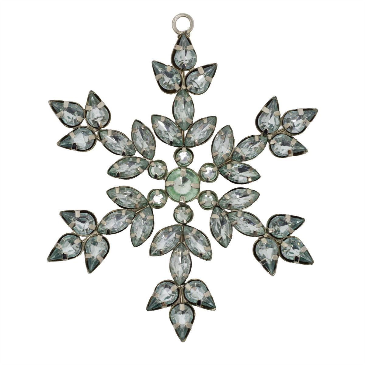Silver Snowflake Christmas Tree Bauble | Snowflake Christmas Tree Ornament 10cm Baubles - Tophatter Daily Deals