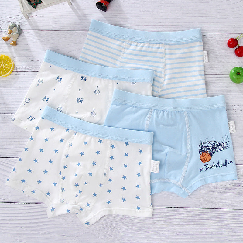 Boys Cartoon Cotton Boxer Shorts Suit Basketball kid 0 - Tophatter Daily Deals