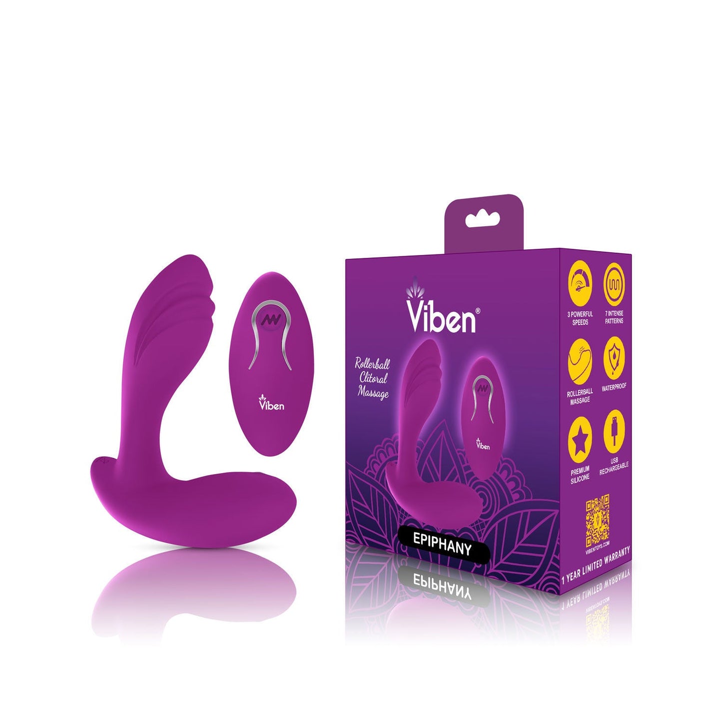 Epiphany Clitoral Rollerball Panty Vibe (Berry) – Remote-Controlled Dual Motor Panty Vibrator > Sex Toys For Ladies > Panty Vibes - Tophatter Daily Deals