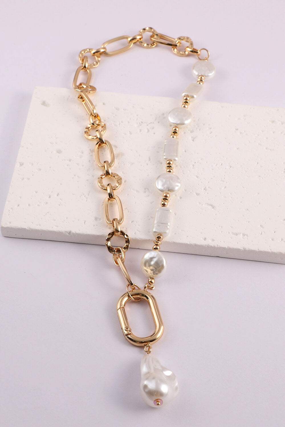 Freshwater Pearl Pendant Chunky Chain Necklace Necklaces - Tophatter Daily Deals