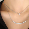 Titanium Steel Double-Layered Necklace Necklaces - Tophatter Daily Deals