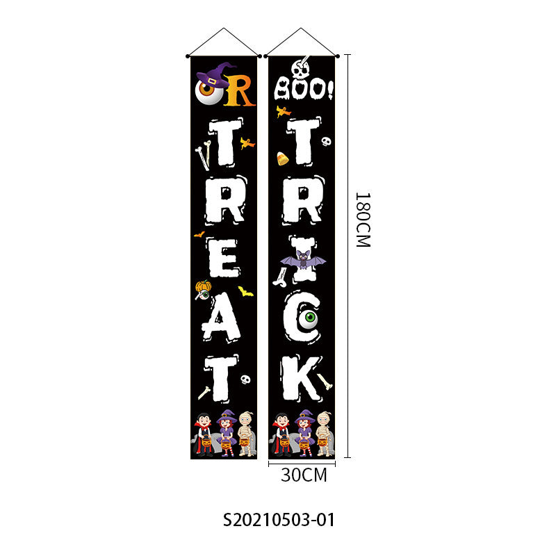 Halloween Doorway Banners Pair Oxford Cloth 180x30cm 4 Style 3D Changing Face Moving Picture Frame - Tophatter Daily Deals