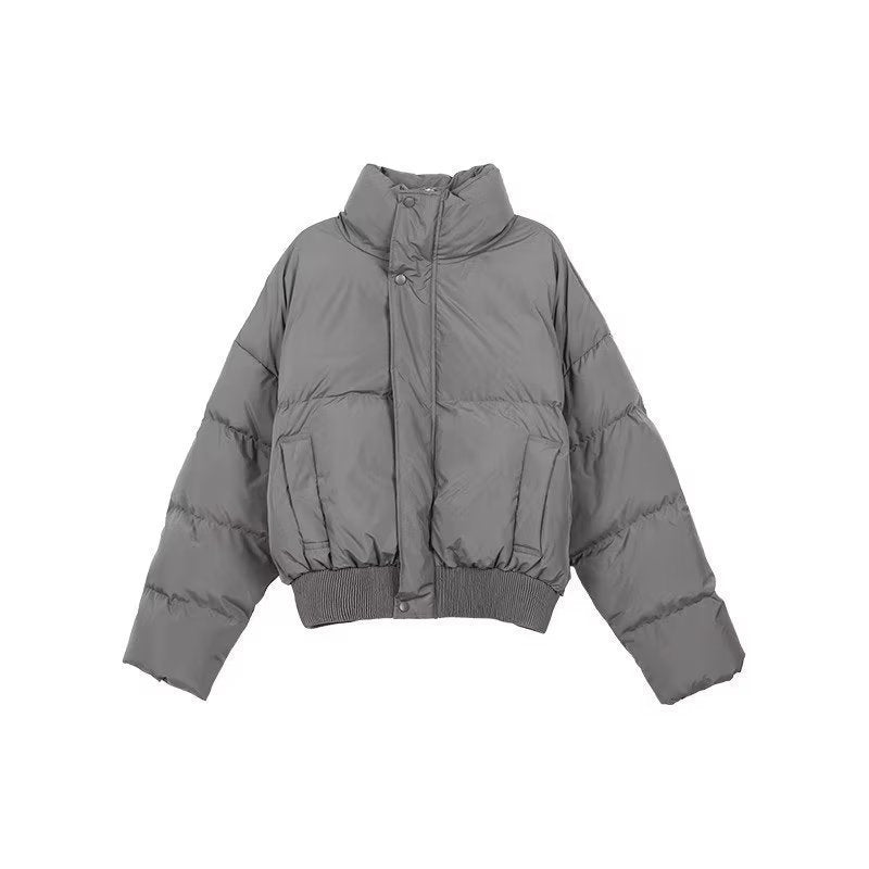 Insulating Men's Short Puffer Coat - Boxy Cropped, Linen Gray 3D Changing Face Moving Picture Frame - Tophatter Daily Deals