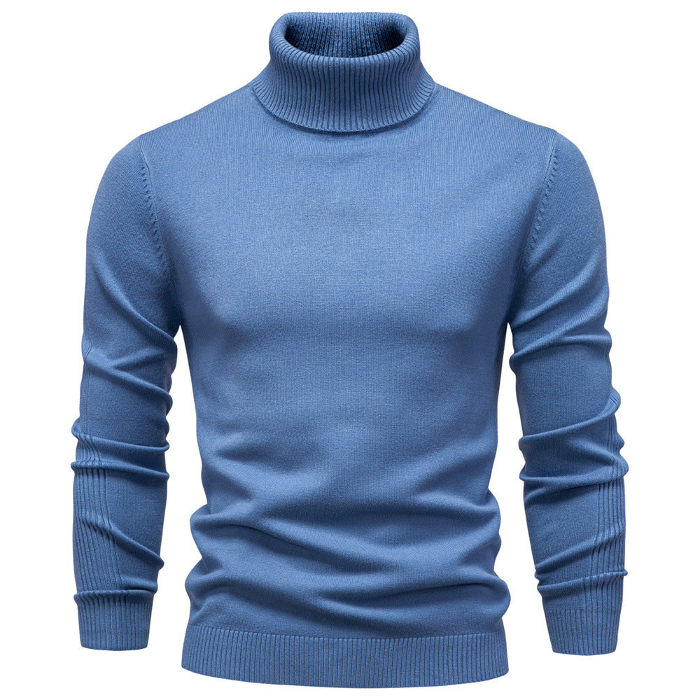 Soft Men's Turtleneck Sweater - Slim Fit Viscose Winter Highneck Fog Blue 3D Changing Face Moving Picture Frame - Tophatter Daily Deals