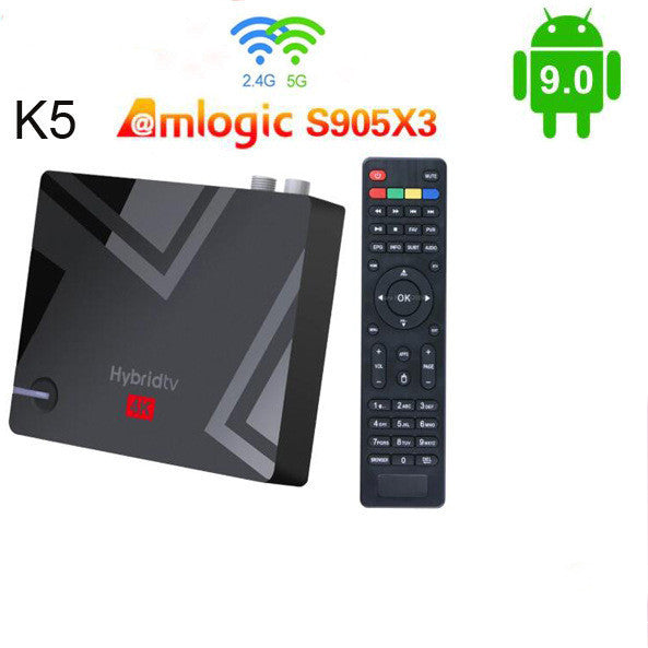 Android 9.0 Mecool K5 Amlogic S905X3 DVB-S2 DVB-T2 DVB-C Box Black 0 - Tophatter Daily Deals