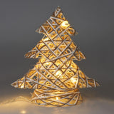 Illuminated Jute Christmas Tree with Glitter | Warm White LED Tree Light - 30cm LED Light - Tophatter Daily Deals