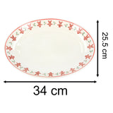 Gingerbread Ceramic Oval Plate | Festive Serving Platter for Christmas - 34cm Plate - Tophatter Daily Deals
