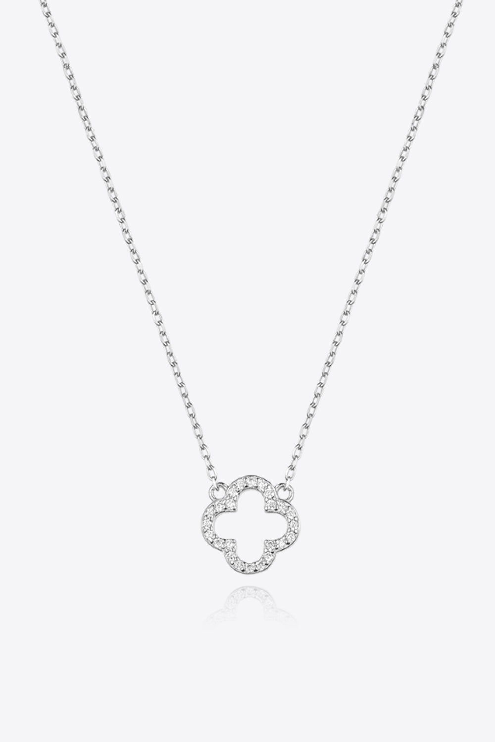 Inlaid Cubic Zirconia 925 Sterling Silver Necklace Silver One Size Necklaces - Tophatter Daily Deals