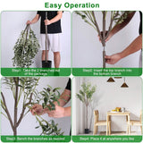 5.9ft Artificial Olive Tree with Lush Olive Branches and Fruits with Black Planter Pot Garden & Patio - Tophatter Daily Deals