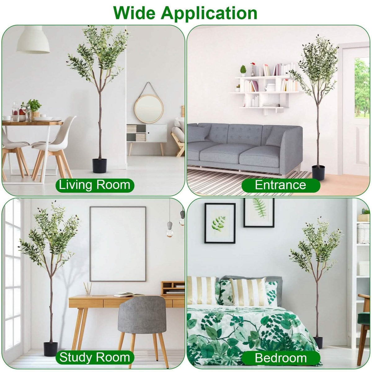 5.9ft Artificial Olive Tree with Lush Olive Branches and Fruits with Black Planter Pot Garden & Patio - Tophatter Daily Deals