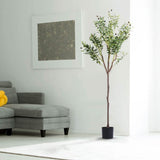 5.9ft Artificial Olive Tree with Lush Olive Branches and Fruits with Black Planter Pot Garden & Patio - Tophatter Daily Deals