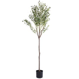 5.9ft Artificial Olive Tree with Lush Olive Branches and Fruits with Black Planter Pot Garden & Patio - Tophatter Daily Deals