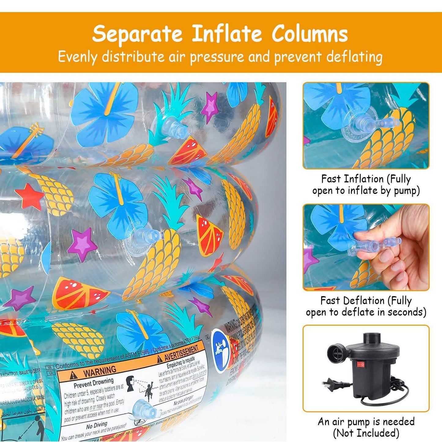59x21" Inflatable Swimming Pool Outdoor Recreation - Tophatter Daily Deals