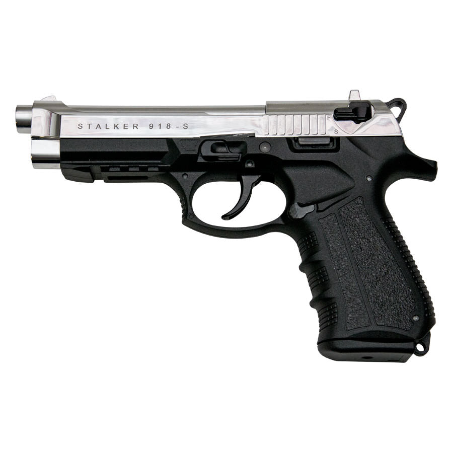 Stalker 918 Chrome Finish - 9mm Blank Firing Replica Zoraki Gun - Tophatter's Guns'N'Weapons Store - FREE SHIPPING Collectible Weapons - Tophatter Daily Deals