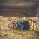 Set of Four Beautiful Carved Wood Earrings Earrings - Tophatter Daily Deals