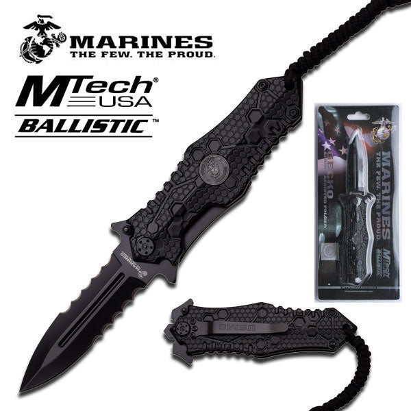 Mtech Ballistic US Marines The Few The Proud Spring Assisted Folding Knife Collectible Weapons - Tophatter Daily Deals