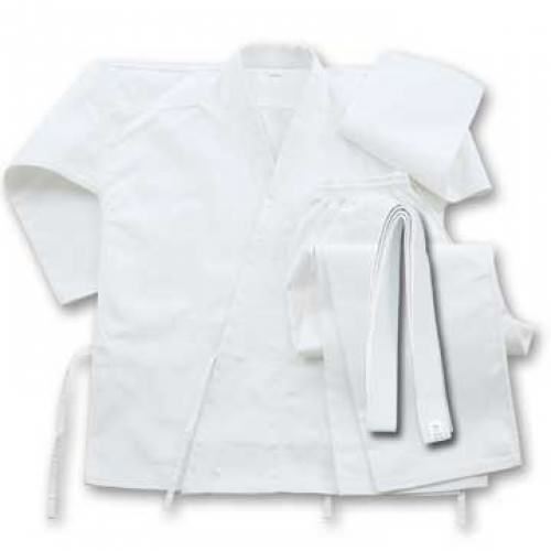 6 oz Cotton Karate Student Uniform White With Belt Size 9 Collectible Weapons - Tophatter Daily Deals