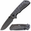 8.6" Folding Spring Assisted Tactical Stonewash Blade Pocket Knife - Tophatter's Army Products & Self Defense Collectible Weapons - Tophatter Daily Deals