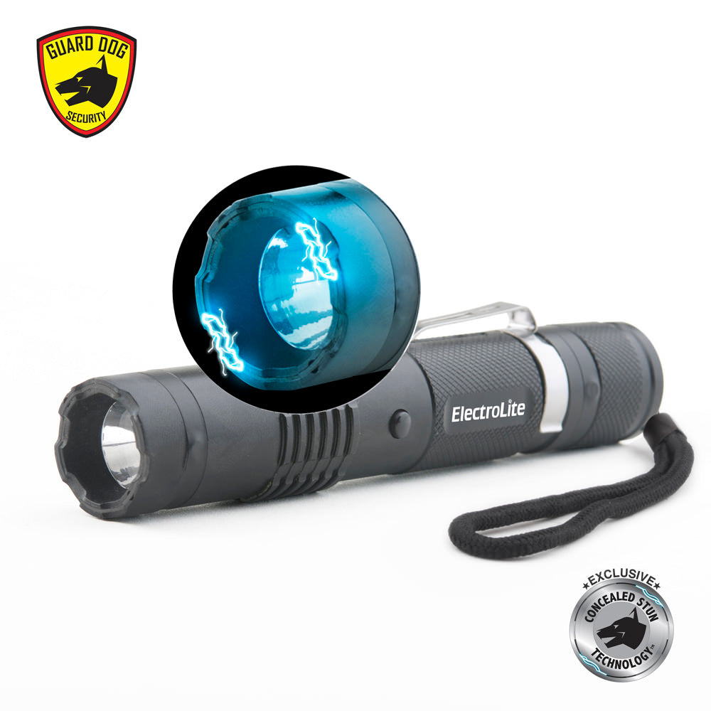 ElectroLite Compact Tactical Stun Gun Flashlight with Belt Clip, 140 Lumen Light - Tophatter's Guns'N'Weapons Store Collectible Weapons - Tophatter Daily Deals