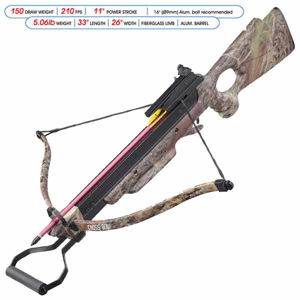 150 Pound Draw Recurve Crossbow Foldable Camo Rifle Cross bow - TOPHATTER'S ARMORY DEALS Collectible Weapons - Tophatter Daily Deals