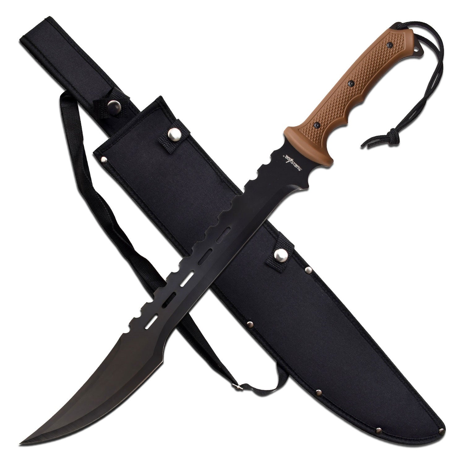 25 Inch Fixed Blade Machete Blade Tactical Full Tang Knife Sword - Tophatter's Inc. Weapons Store Online Collectible Weapons - Tophatter Daily Deals