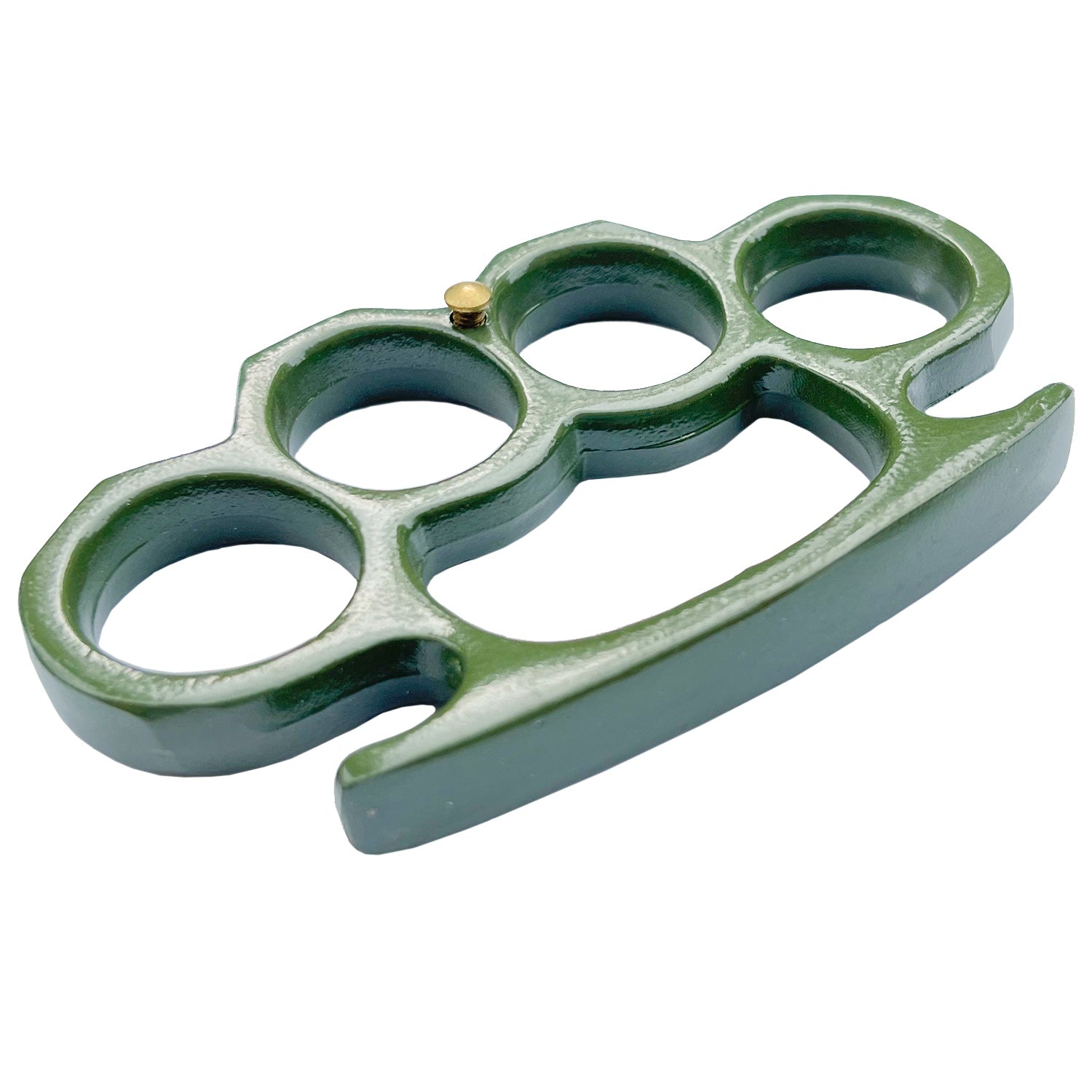 Solid Steel Knuckle Duster Belt Buckle Paperweight Green Collectible Weapons - Tophatter Daily Deals