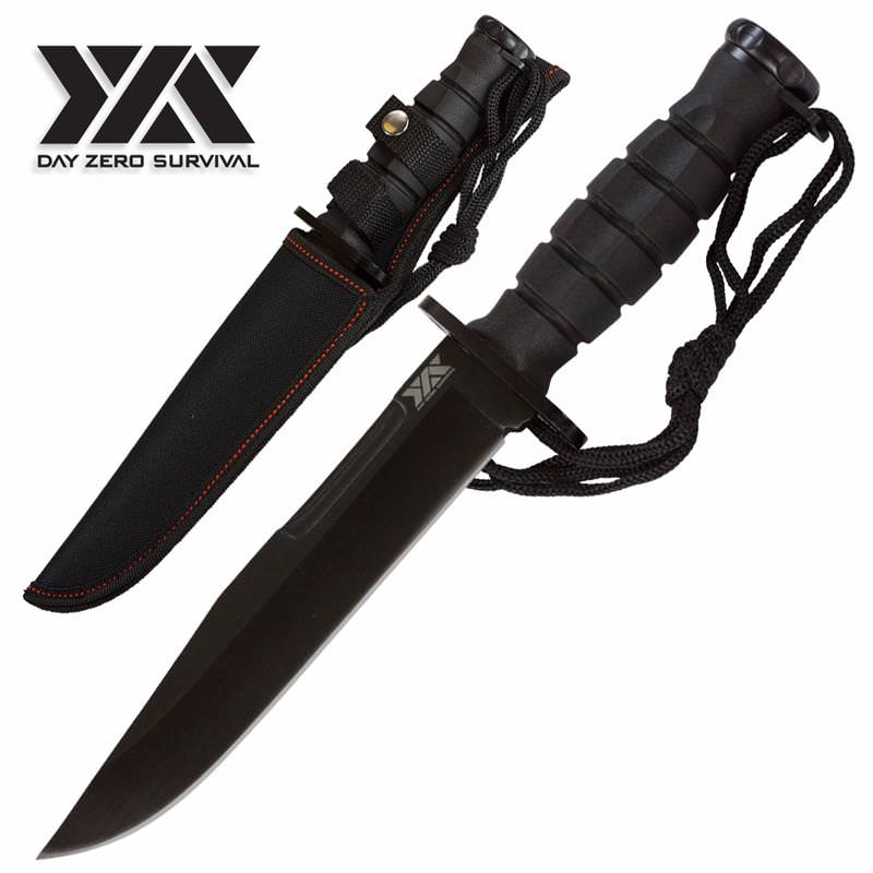 Day Zero Survival Military Bowie Camping Hunting Tactical Rescue Knife - Tophatter's Inc. Weapons Store Online Collectible Weapons - Tophatter Daily Deals