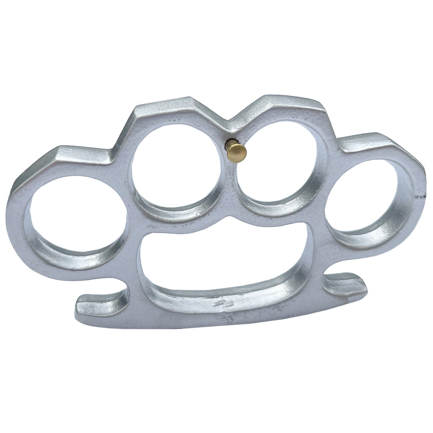 Solid Steel Heavy Duty Knuckle Duster Belt Buckle Paperweight Silver Collectible Weapons - Tophatter Daily Deals