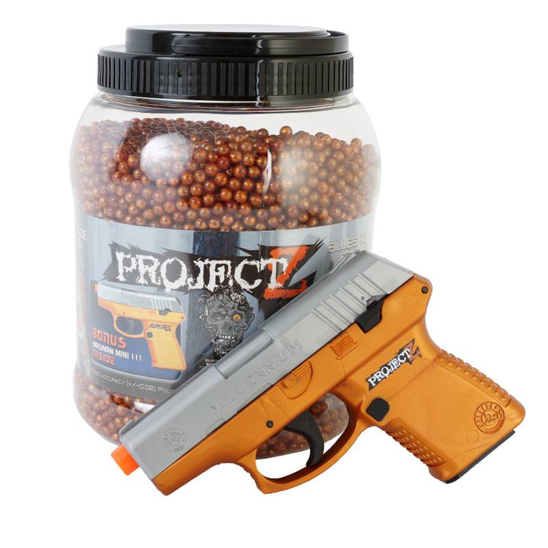 ProjectZ 14,000Ct 0.12g 6MM Metalic Orange BBs BONUS Spring Pistol Collectible Weapons - Tophatter Daily Deals