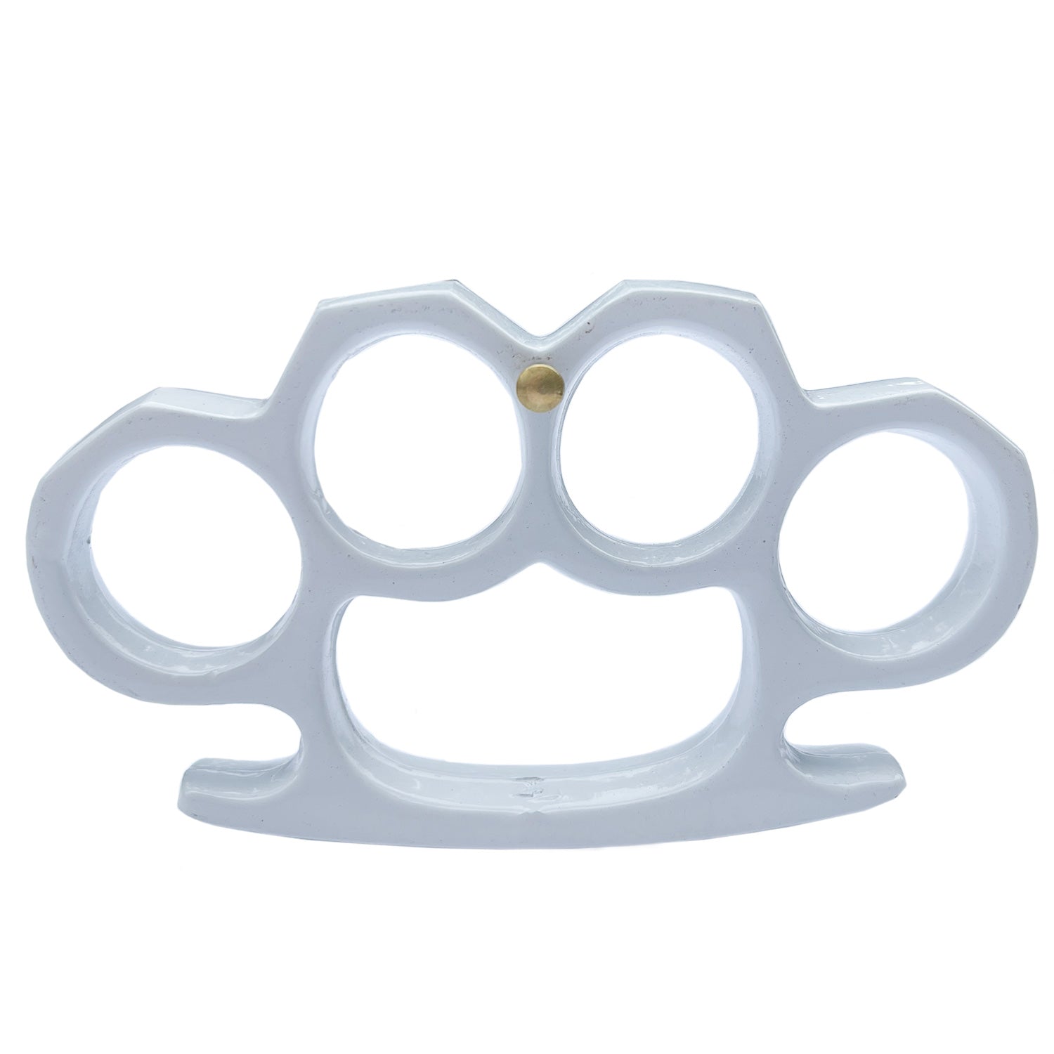 Solid Steel Heavy Duty Knuckle Duster Belt Buckle Paperweight White Collectible Weapons - Tophatter Daily Deals