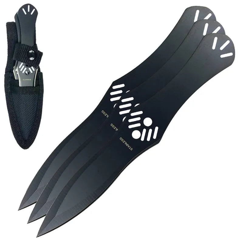 Aerodynamic Design Black 3 Piece Throwing Knife Set - Tophatter Daily Deals