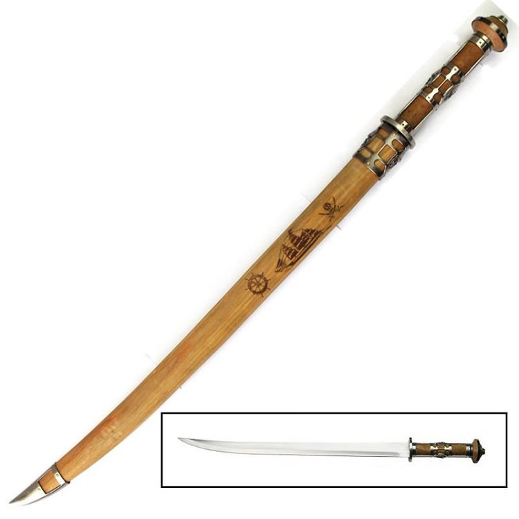 High Seas Pirate Dress Sword with Scabbard Ornate Accents & Details - Tophatter's Inc. Weapons Store Online Collectible Weapons - Tophatter Daily Deals