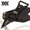 Day Zero Survival Black Bottle Opener Neck Knife Dagger with Kydex Sheath - Tophatter's Army Products & Self Defense Collectible Weapons - Tophatter Daily Deals