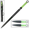 Zombie Killer Full Tang Ninja Sword With 2-Pc Kunai Throwing Knife Set - TOPHATTER'S ARMORY DEALS Collectible Weapons - Tophatter Daily Deals