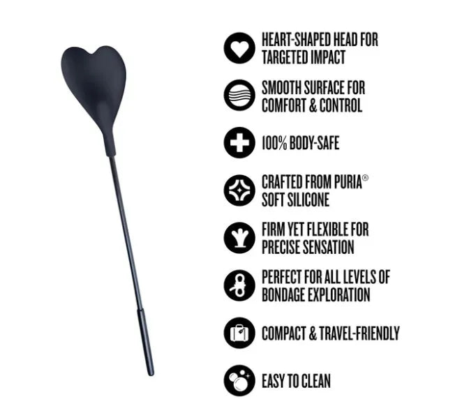 Temptasia Ardor Heart Crop – Body-Safe Silicone Crop > Bondage Gear > Crops - Tophatter Daily Deals