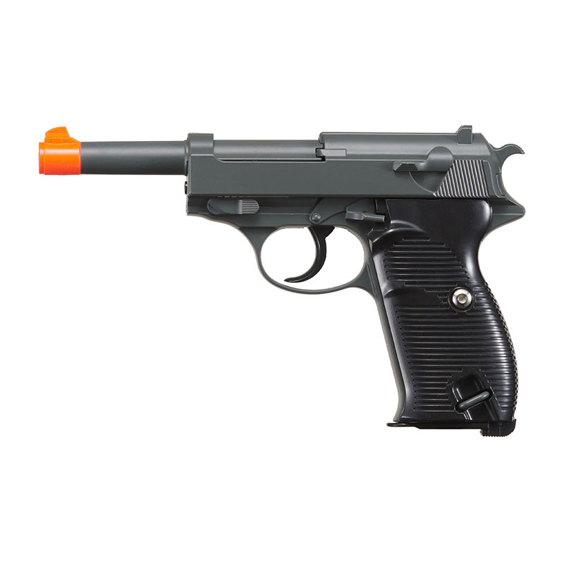 G21 Heavy Weight Spring Pistol P38 Style with Metal Magazine Gray 240 FPS Collectible Weapons - Tophatter Daily Deals