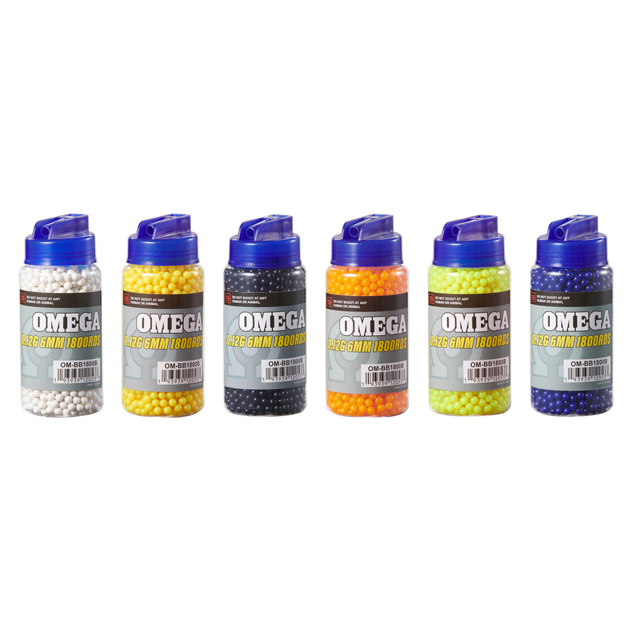 Omega 1800 Round 0.12g BB Bottle Mix Colors - Tophatter's Inc. Weapons Store Online Collectible Weapons - Tophatter Daily Deals