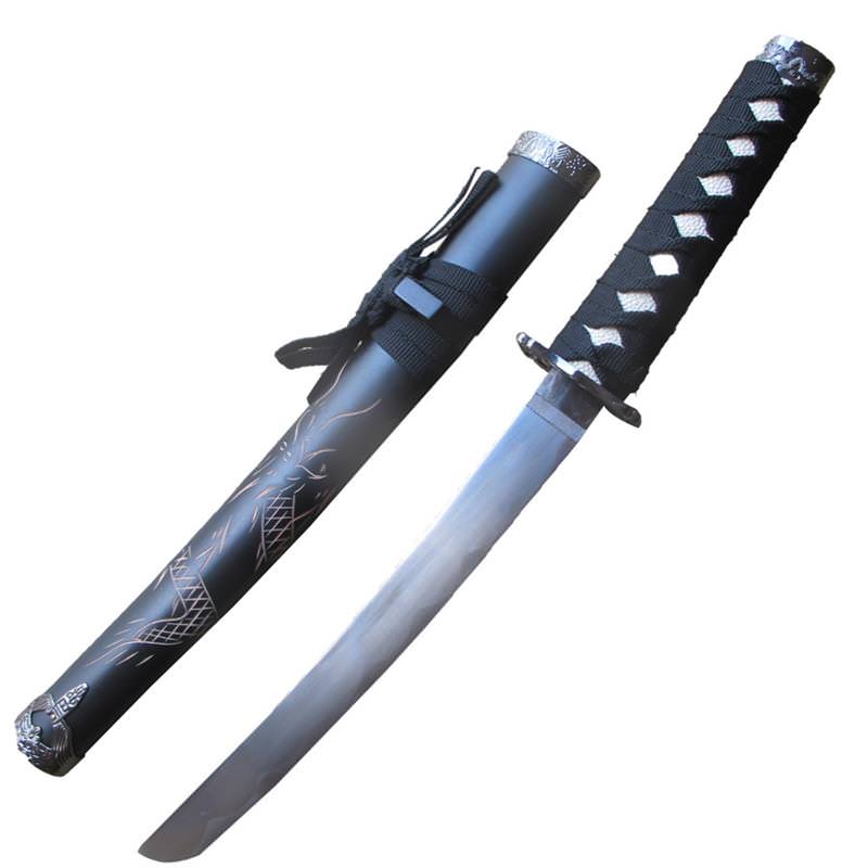 Samurai Carved Dragon Tanto Blade Sword With Scabbard Collectible Weapons - Tophatter Daily Deals