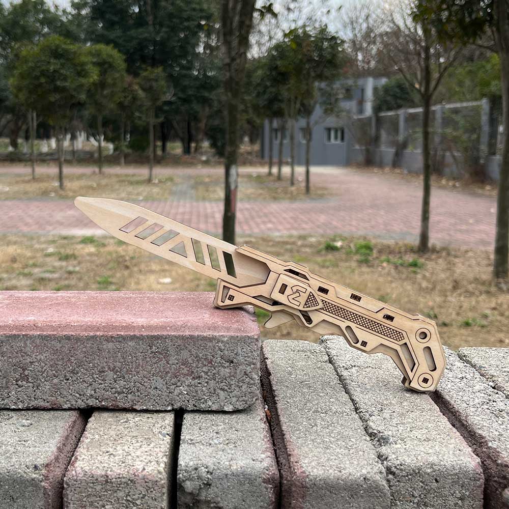 Wooden Ballistic Knife Model Kit 3D Puzzle - Tophatter Daily Deals