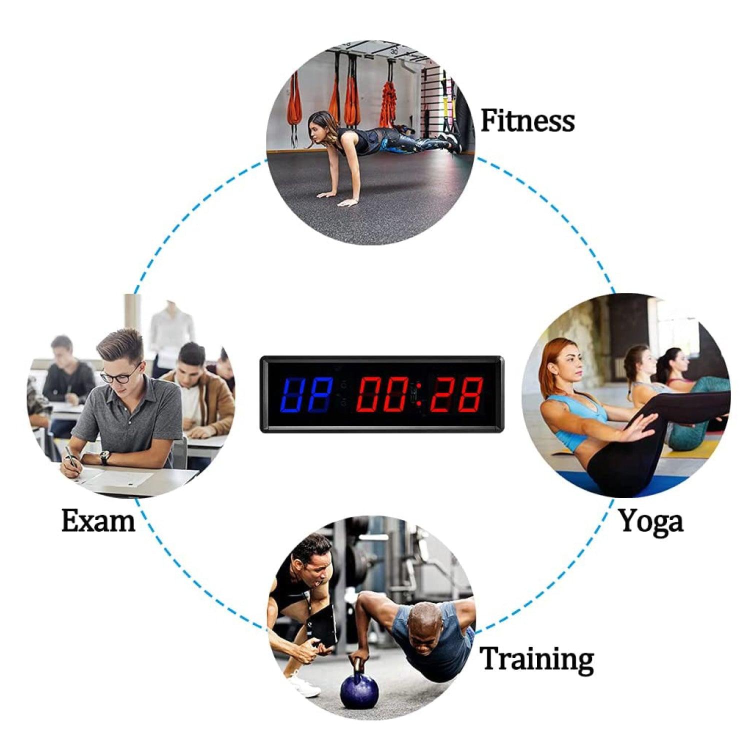 Interval Gym Timer - Workout Timer Stopwatch with Remote Control, Gym Clock Fitness Interval Timer 1.5‘’, Count Down/Up Timer Stopwatch Exercise & Fitness - Tophatter Daily Deals